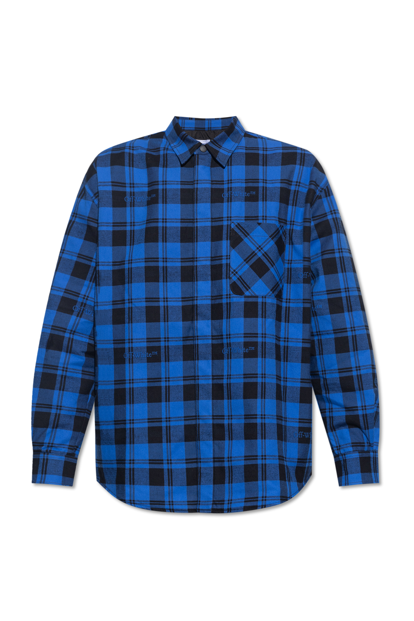 Off white check shirt blue hotsell